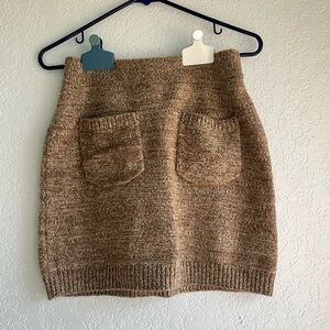 We The Free Tan Knit Pencil Skirt